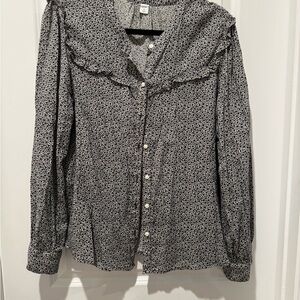 Old Navy Black and White Patterned Blouse
